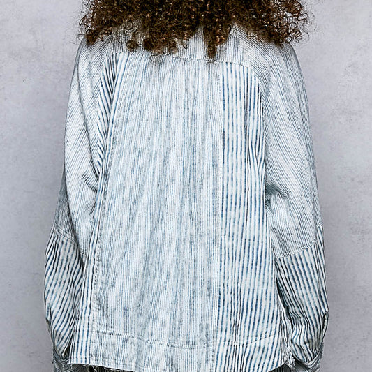 Striped Blue Button Shirt