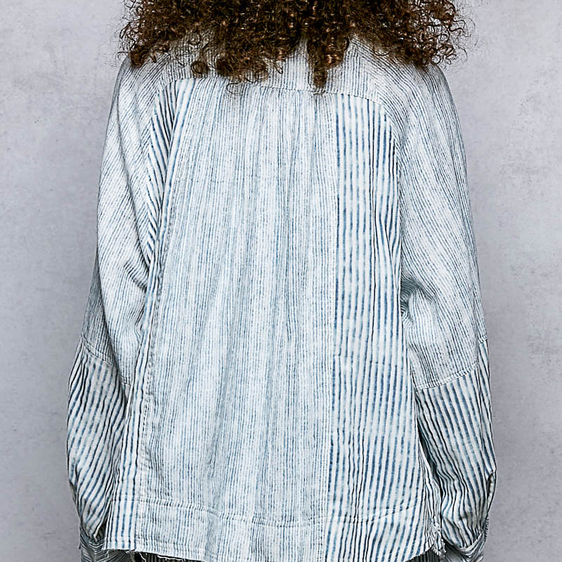 Striped Blue Button Shirt