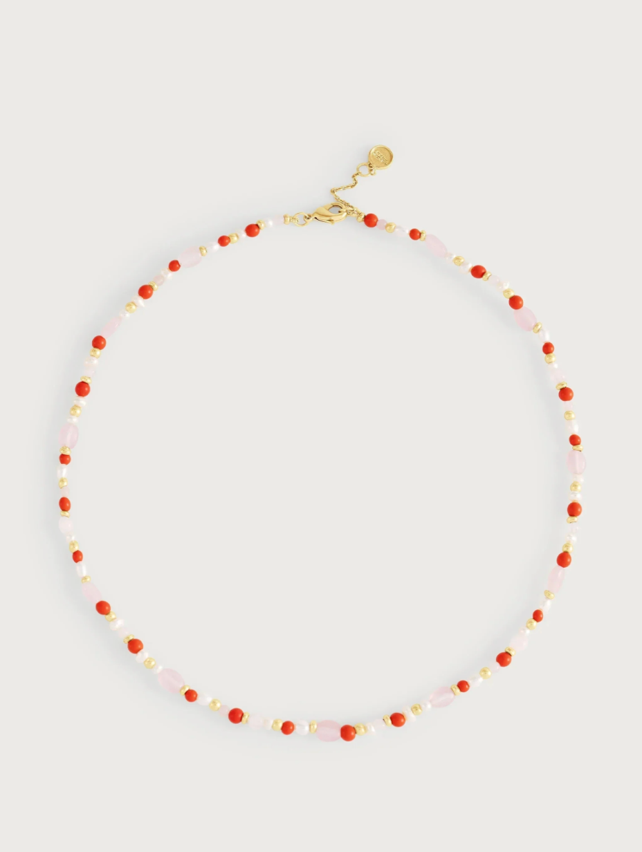 Milos Beaded Necklace in Warm