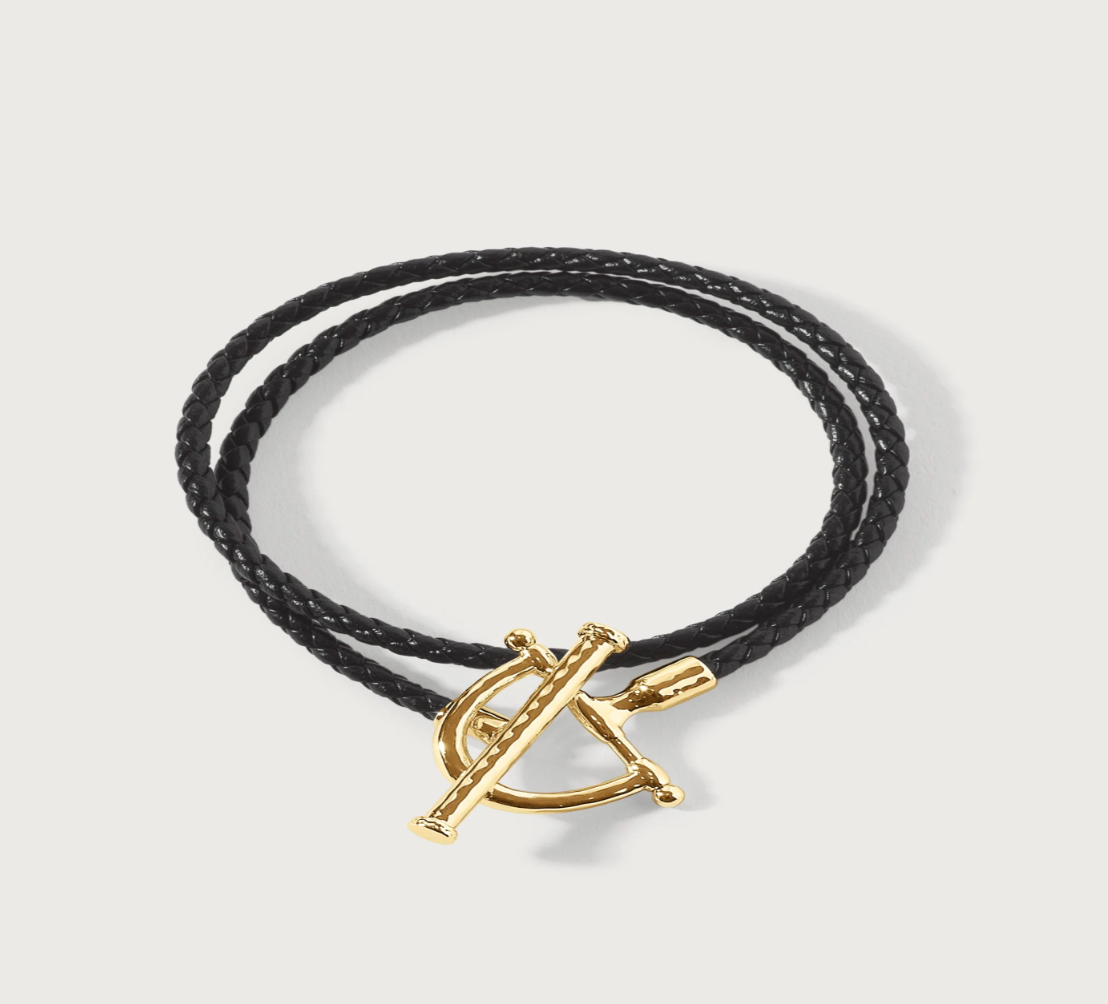 Cheval Leather Wrap Bracelet , Gold